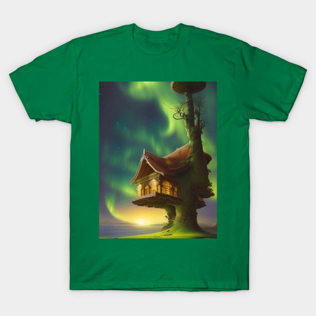 House in a Tree in the Galaxy T-Shirt by ArtStudioMoesker